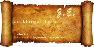 Zeitlinger Emma névjegykártya