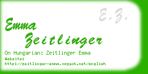 emma zeitlinger business card